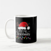 Mug Joyeux Noël Rouge Père Noël Chapeau Reindeer Famil (Gauche)