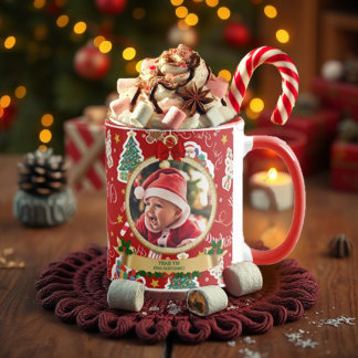 Mug Joyeux Noël Rouge personnalisé HO! HO! HO! HO!