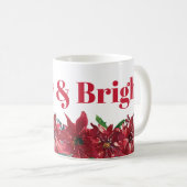 Mug Joyeux Noël Rouge Poinsettia (Devant droit)