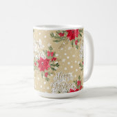 Mug Joyeux Noël Rouge Poinsettia (Devant droit)