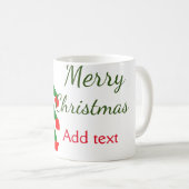 Mug Joyeux Noël rouge vert Noël ajouter le nom (Devant droit)
