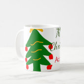 Mug Joyeux Noël rouge vert Noël ajouter le nom (Devant gauche)