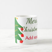 Mug Joyeux Noël rouge vert Noël ajouter le nom (Centre)
