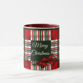 Mug Joyeux Noël Rouge Vert Plaid (Centre)
