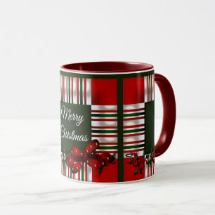 Mug Joyeux Noël Rouge Vert Plaid
