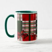 Mug Joyeux Noël Rouge Vert Plaid (Gauche)