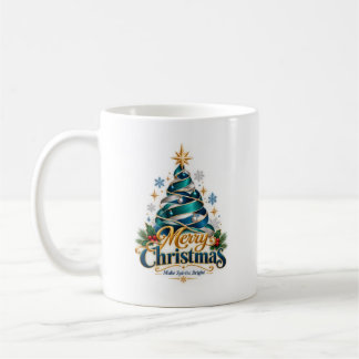 Mug Joyeux Noël Ruban Sarcelle Moderne
