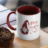 Mug Joyeux Noël Rustique Gnome en Red Buffalo Plaid