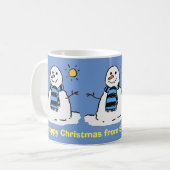 Mug Joyeux Noël Salutation personnalisée. (Devant gauche)