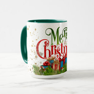 Mug Joyeux Noël, salutations de vacances colorées,