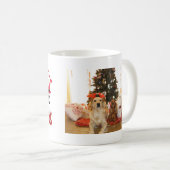 Mug Joyeux Noël Santa Claus rouge vert script photo (Devant droit)