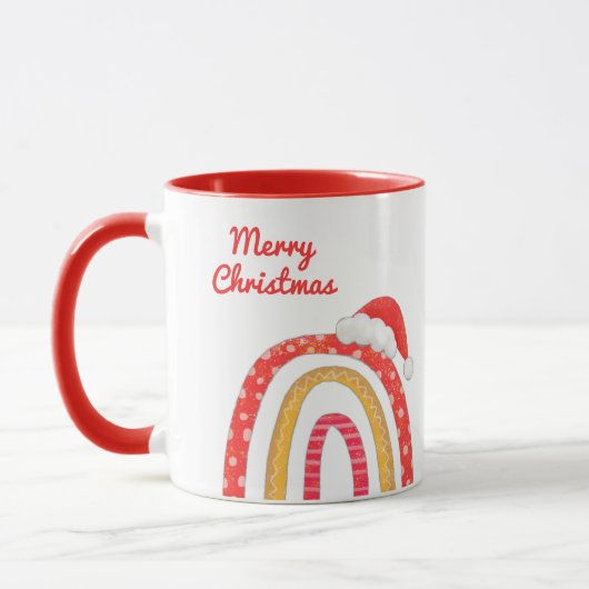 Mug Joyeux Noël Santa Hat Arc-en-ciel Vacances moderne (Gauche)