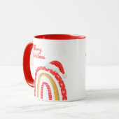 Mug Joyeux Noël Santa Hat Arc-en-ciel Vacances moderne (Devant gauche)