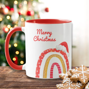 Mug Joyeux Noël Santa Hat Arc-en-ciel Vacances moderne