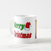 Mug Joyeux Noël Santa Hat typographie photo (Devant gauche)