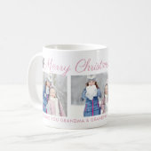 Mug Joyeux Noël Script Collage Photo Personnalisé (Devant gauche)