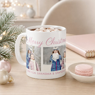 Mug Joyeux Noël Script Collage Photo Personnalisé