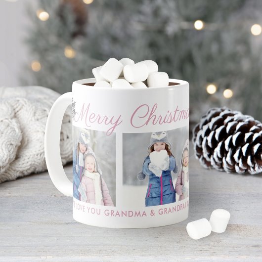 Mug Joyeux Noël Script Collage Photo Personnalisé