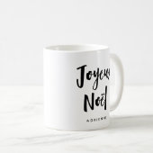 Mug Joyeux Noel | Script manuscrit noir et blanc (Devant droit)