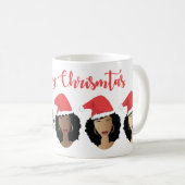 Mug Joyeux Noël, Shades de Melanin, Femmes noires (Devant droit)