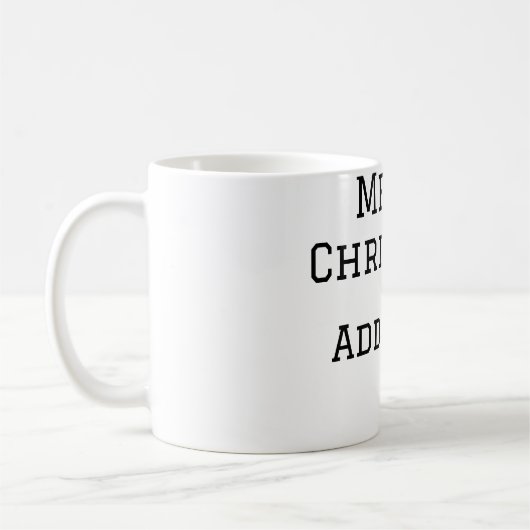 Mug Joyeux Noël simple minimum ajouter nom modèle de t (Gauche)