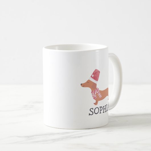 Mug Joyeux Noël Simple moderne Dachshund Chien (Devant droit)
