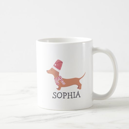 Mug Joyeux Noël Simple moderne Dachshund Chien (Droite)