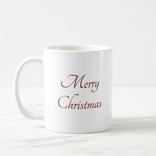 Mug Joyeux Noël Simple Typographie de script rouge (Gauche)
