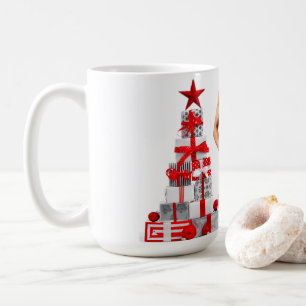 Mug Joyeux Noël SlipperyJoe rouge blanc argent cadeau