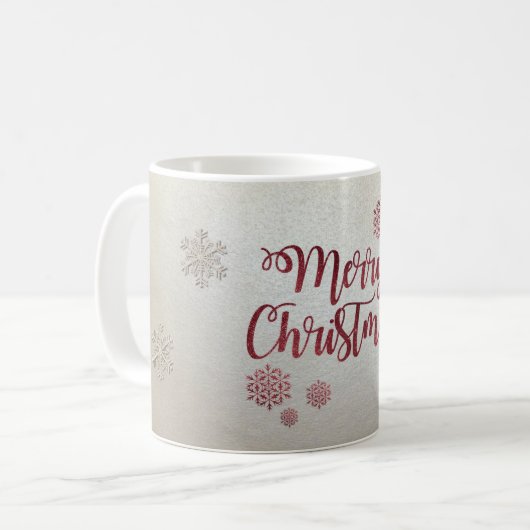Mug Joyeux Noël, Snowflakes (Devant gauche)