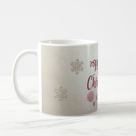 Mug Joyeux Noël, Snowflakes (Gauche)
