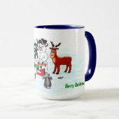 Mug Joyeux Noël ! Snowman avec amis (Devant droit)