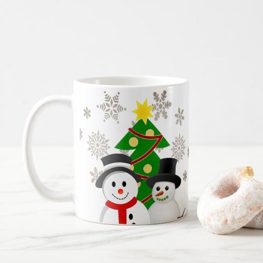 Mug Joyeux Noël Snowman Personnalisé (Avec donut)