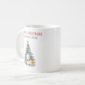 Mug Joyeux Noël Snowman Tree vacances personnalisées (Devant gauche)