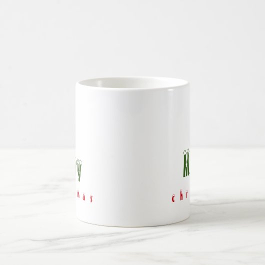 Mug "Joyeux Noël" Snowy Holly Leaf Rouge & Vert (Centre)