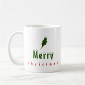 Mug "Joyeux Noël" Snowy Holly Leaf Rouge & Vert (Gauche)