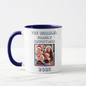 Mug Joyeux Noël Son Photo Marine Bleu & Blanc (Gauche)