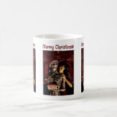 Mug Joyeux Noël. Squelette drôle avec femme (Centre)