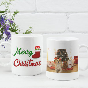 Mug Joyeux Noël Stocker rouge vert script photo