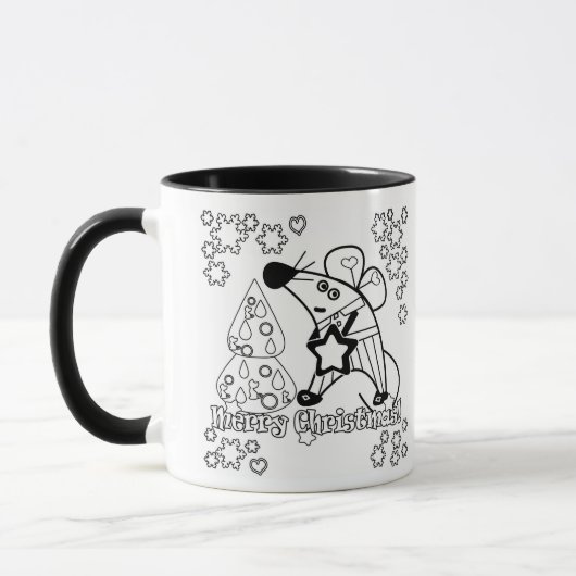 Mug Joyeux Noël Symbole du Nouvel An Souris Caricature (Gauche)