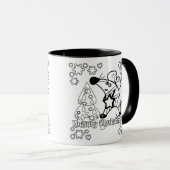 Mug Joyeux Noël Symbole du Nouvel An Souris Caricature (Devant droit)