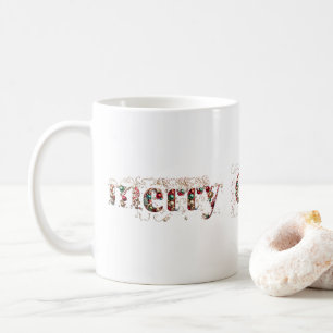 Mug Joyeux Noël Texte Décoratif Or et Boules
