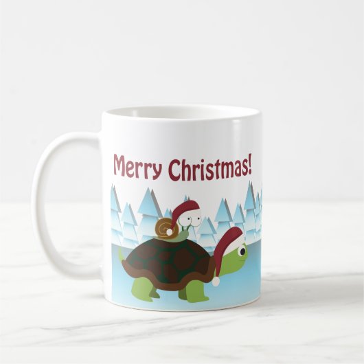 Mug Joyeux Noël! Tortue et escargot (Gauche)