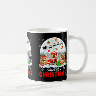 Mug Joyeux Noël Trois Père Noël Elf Reindeer Dalmatie