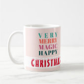 Mug Joyeux Noël typographie moderne nom personnalisé (Gauche)