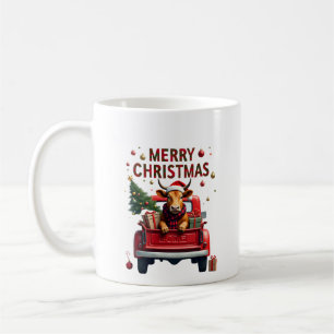 Mug Joyeux Noël Vache Highland Écossaise Noël Ferme An