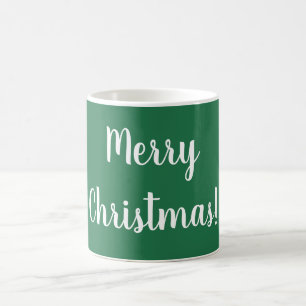 Mug Joyeux Noël vert & blanc typographie Festival