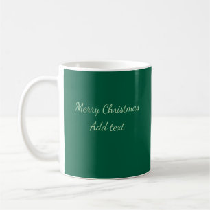 Mug Joyeux Noël vert fond simple solo férié