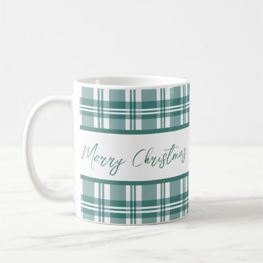 Mug Joyeux Noël Vert Plaid (Gauche)