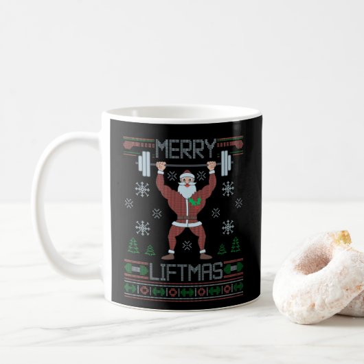 Mug Joyeux Noël Vilain Gymnase de Noël (Avec donut)